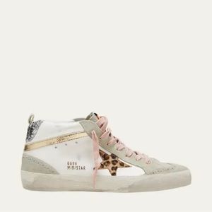 Mid Star Mixed Leather Glitter Sneakers Dupe